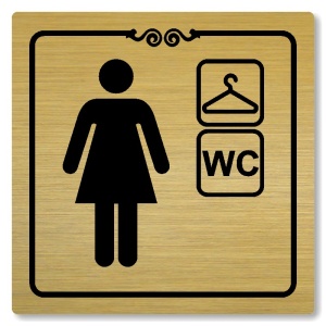 Šatna ženy, wc, 100x100mm, zlatá, Texas